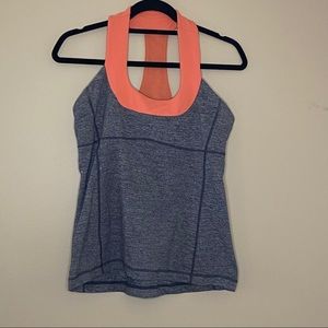 Lululemon grey and coral racerback tank top